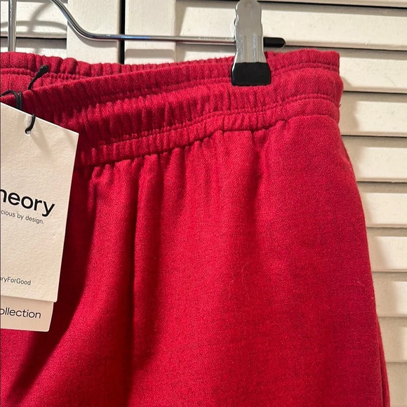 Theory Red Sweatpants with Elastic Waistband - Picture 3 of 5